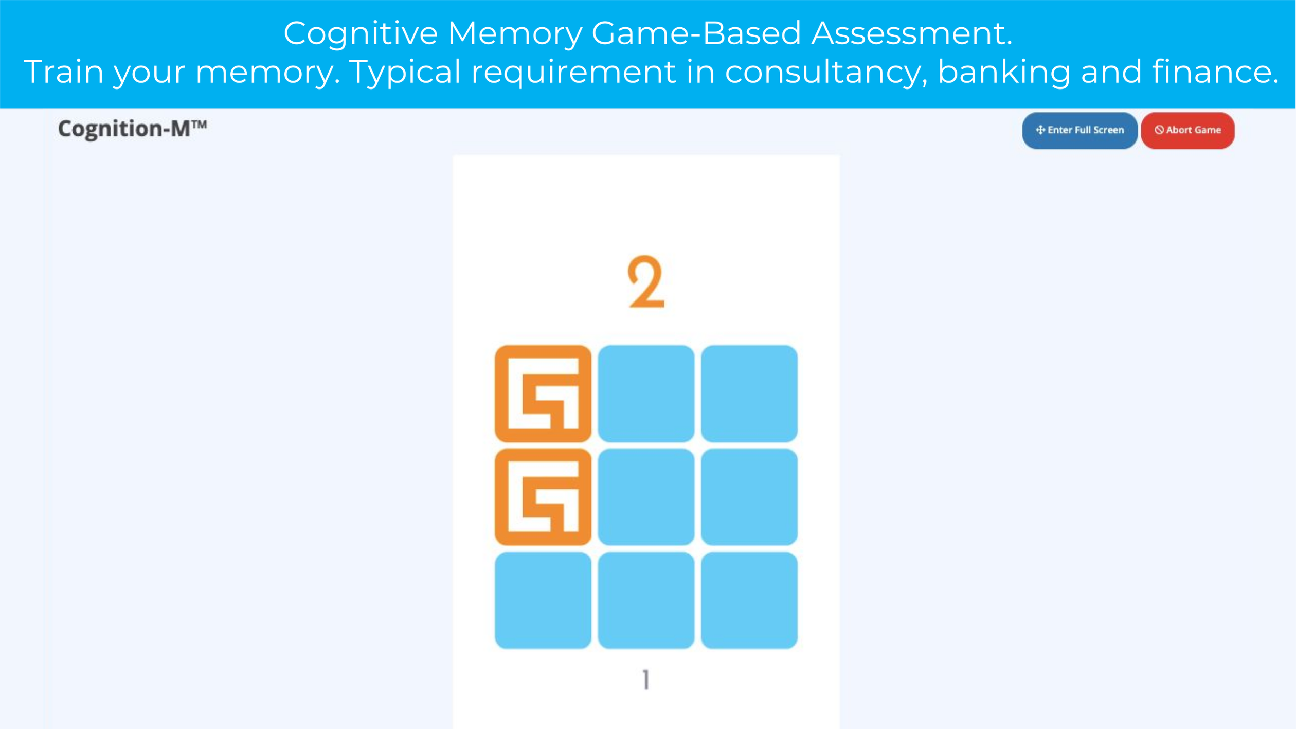 premium memory game assessment example