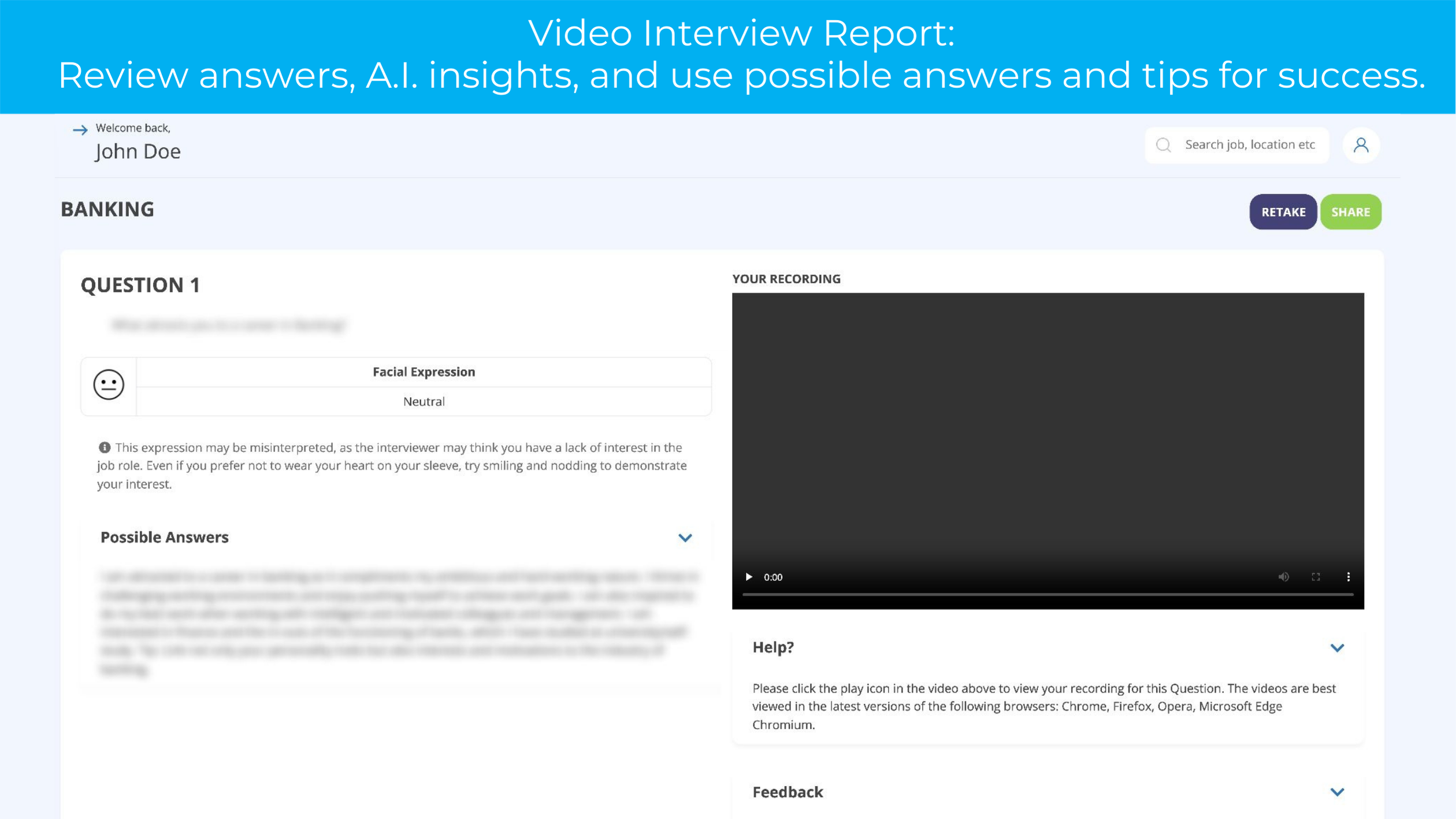 video interview practice report