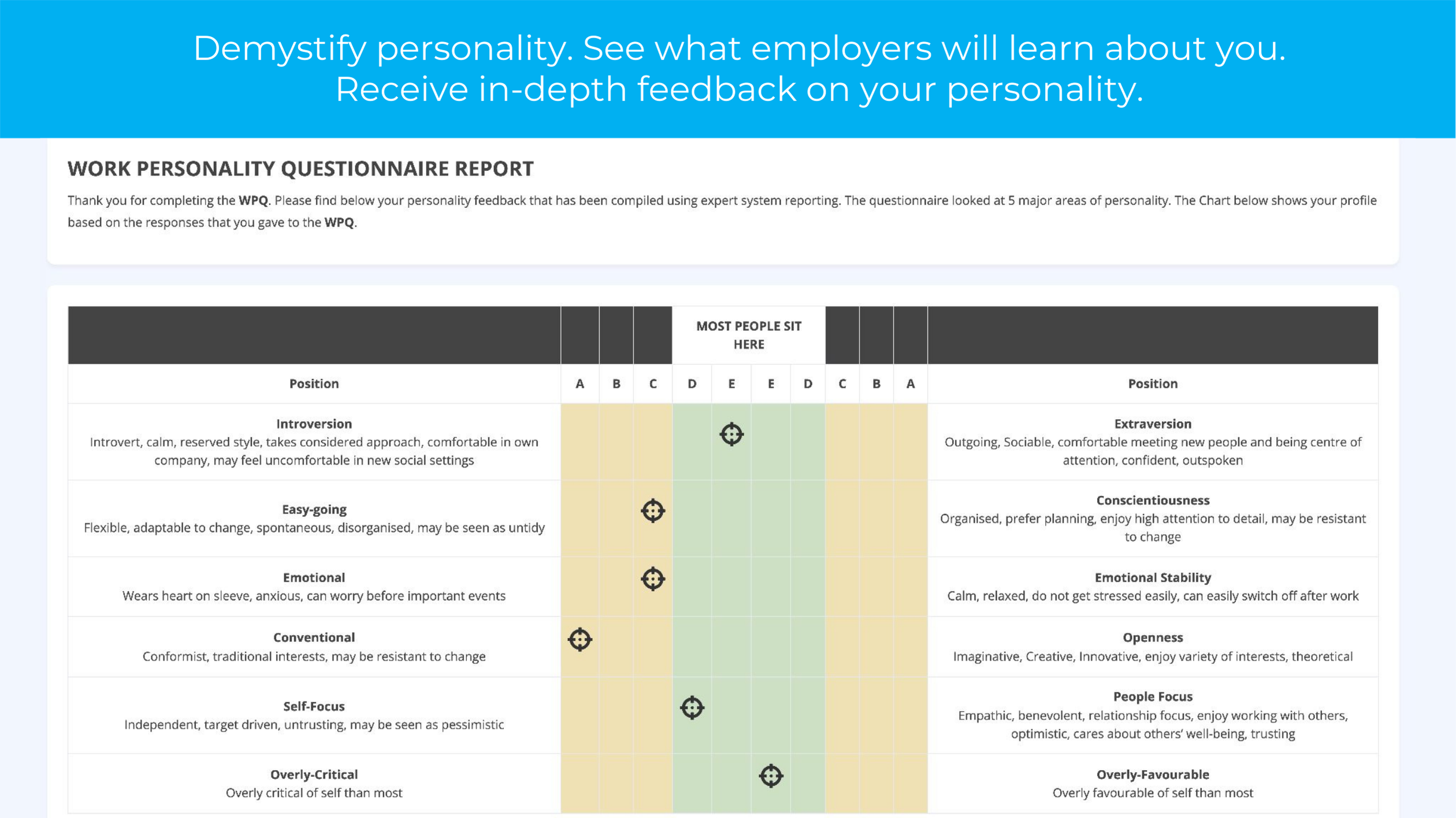 work personality questionnaire report