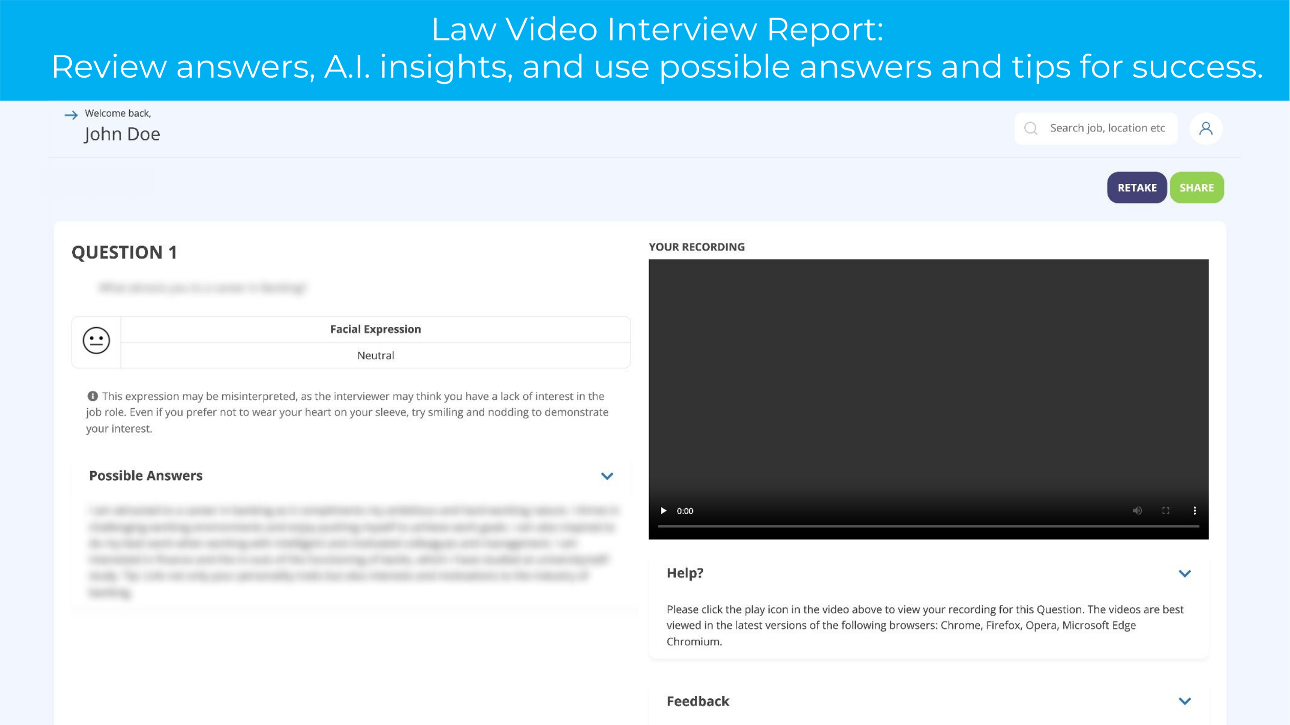 law interview practice report