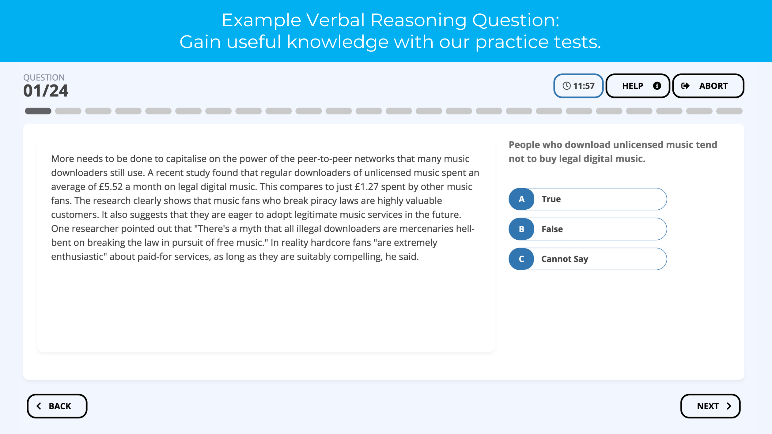 law verbal test question example