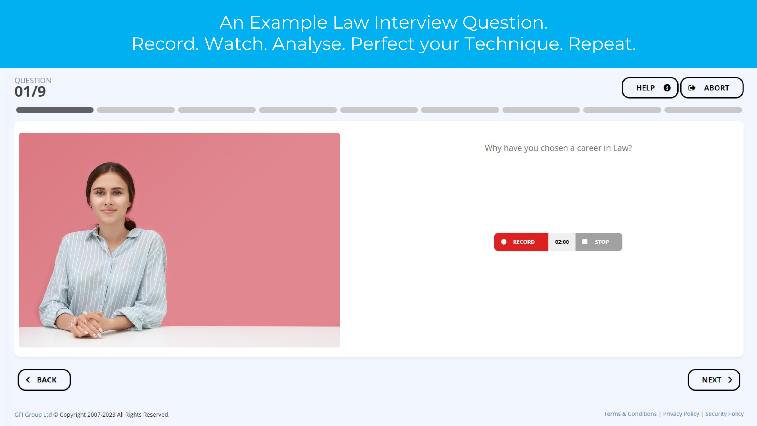 practice law video interview questions