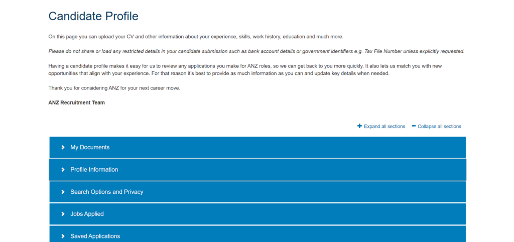 ANZ application form