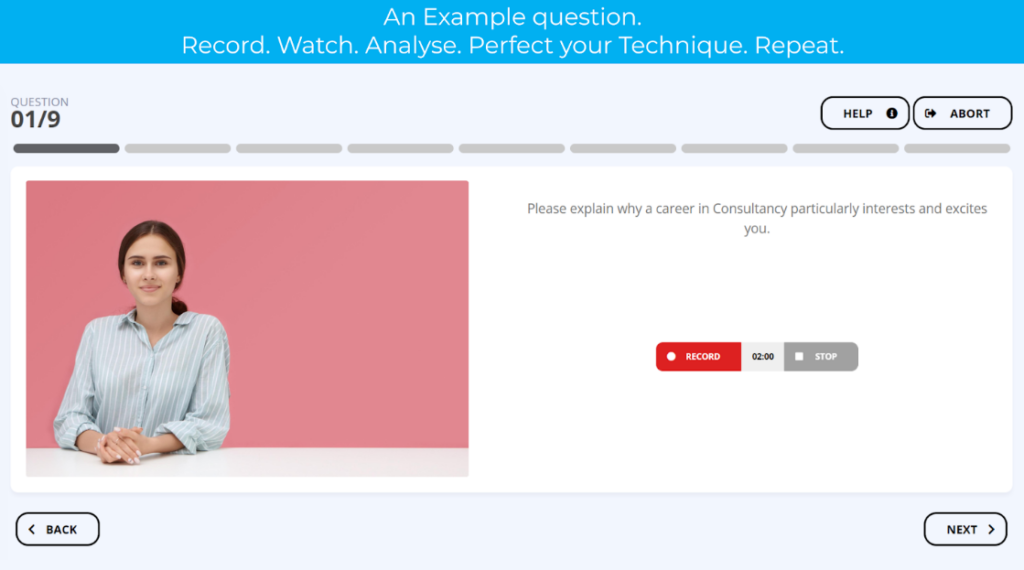 Caterpillar video interview example questions