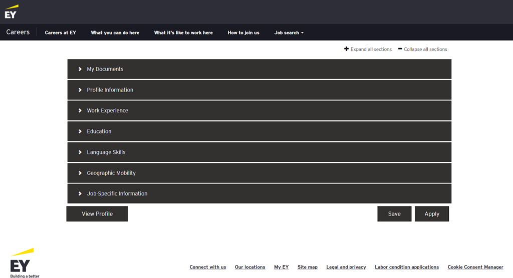 EY application form